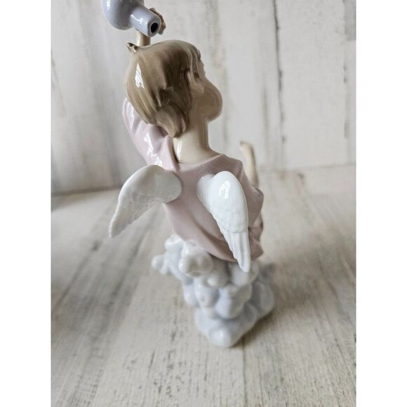 Lladro summer Angel 6148 boy Angel Cherub vase memorial figurine - Picture 4 of 8